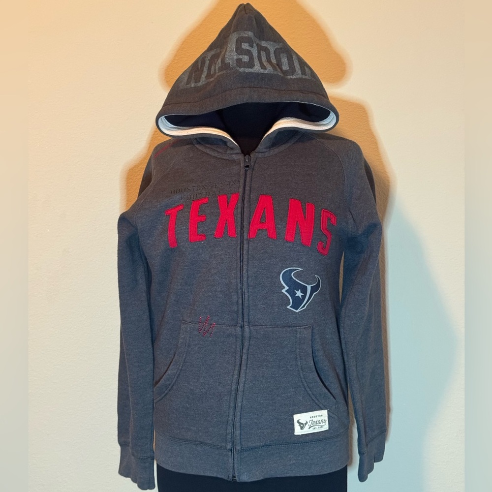NFL Team Apparel Texans Hoodie Gray Youth Medium (10-12)